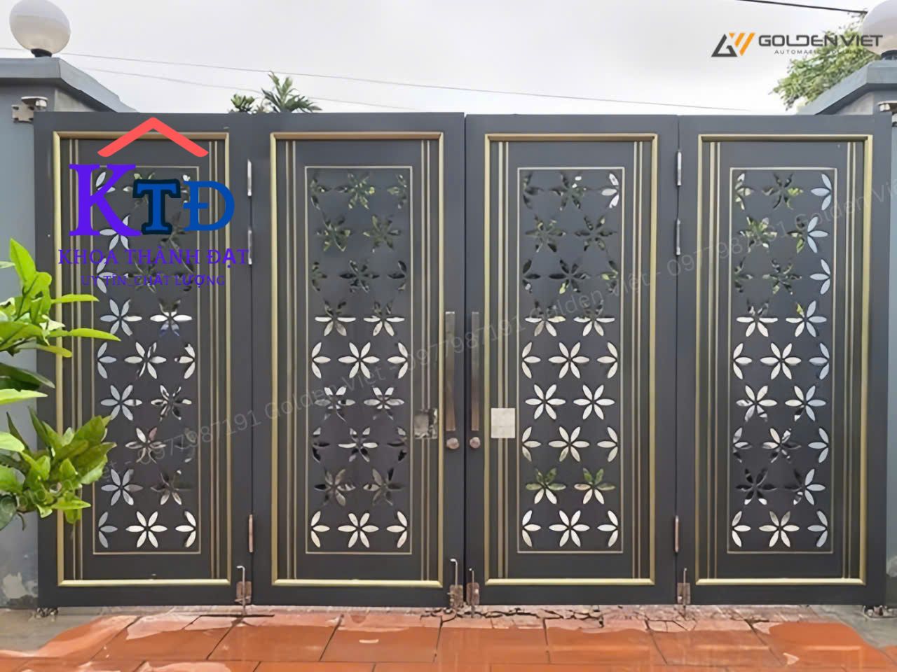 Mẫu cửa cổng sắt mỹ thuật đẹp tại Bến Cát