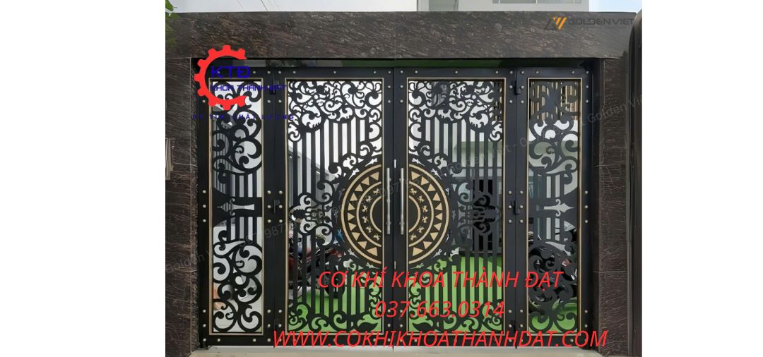 Mẫu cửa cổng sắt mỹ thuật đẹp
