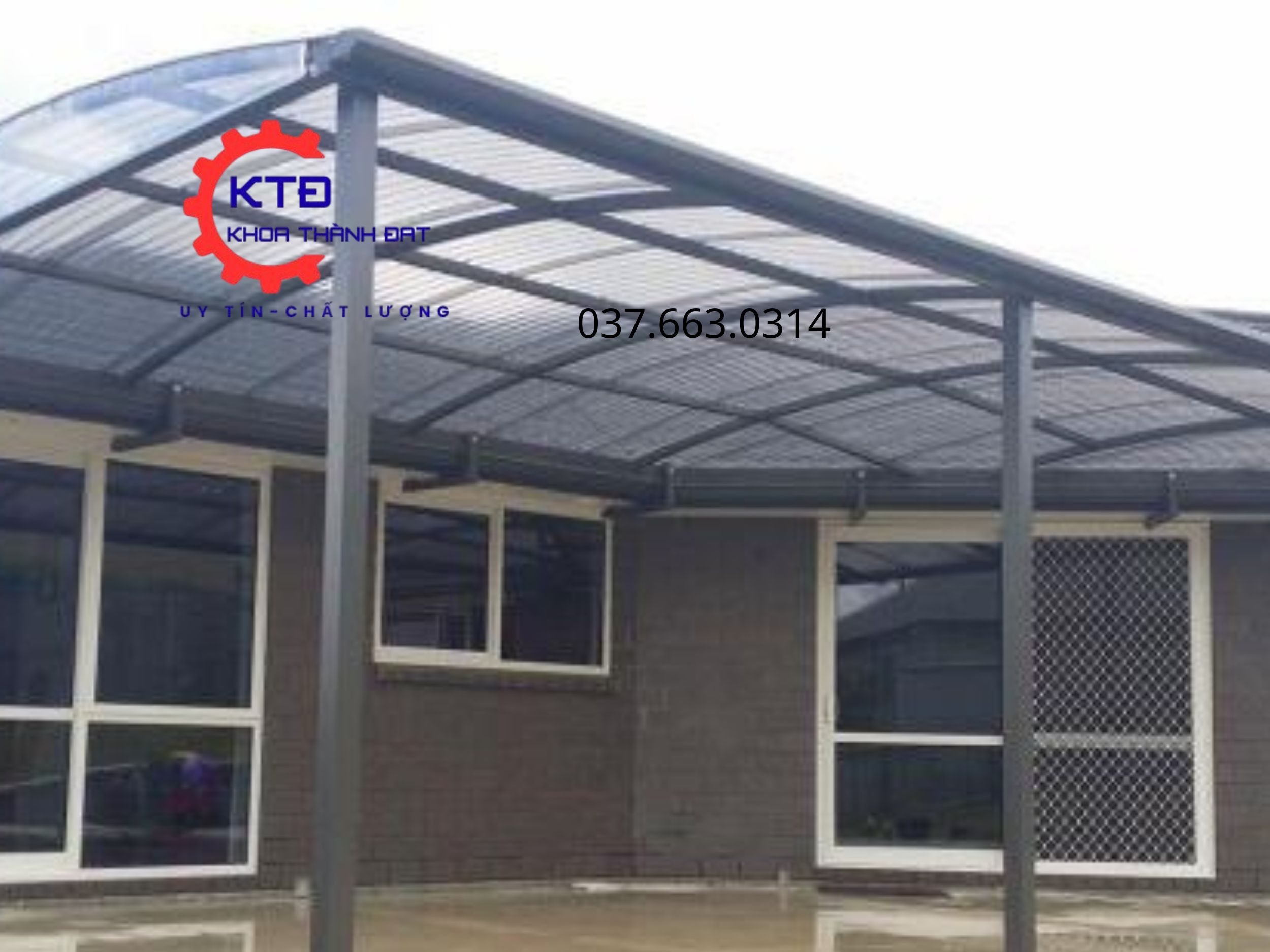 Mái poly khung sắt bền đẹp